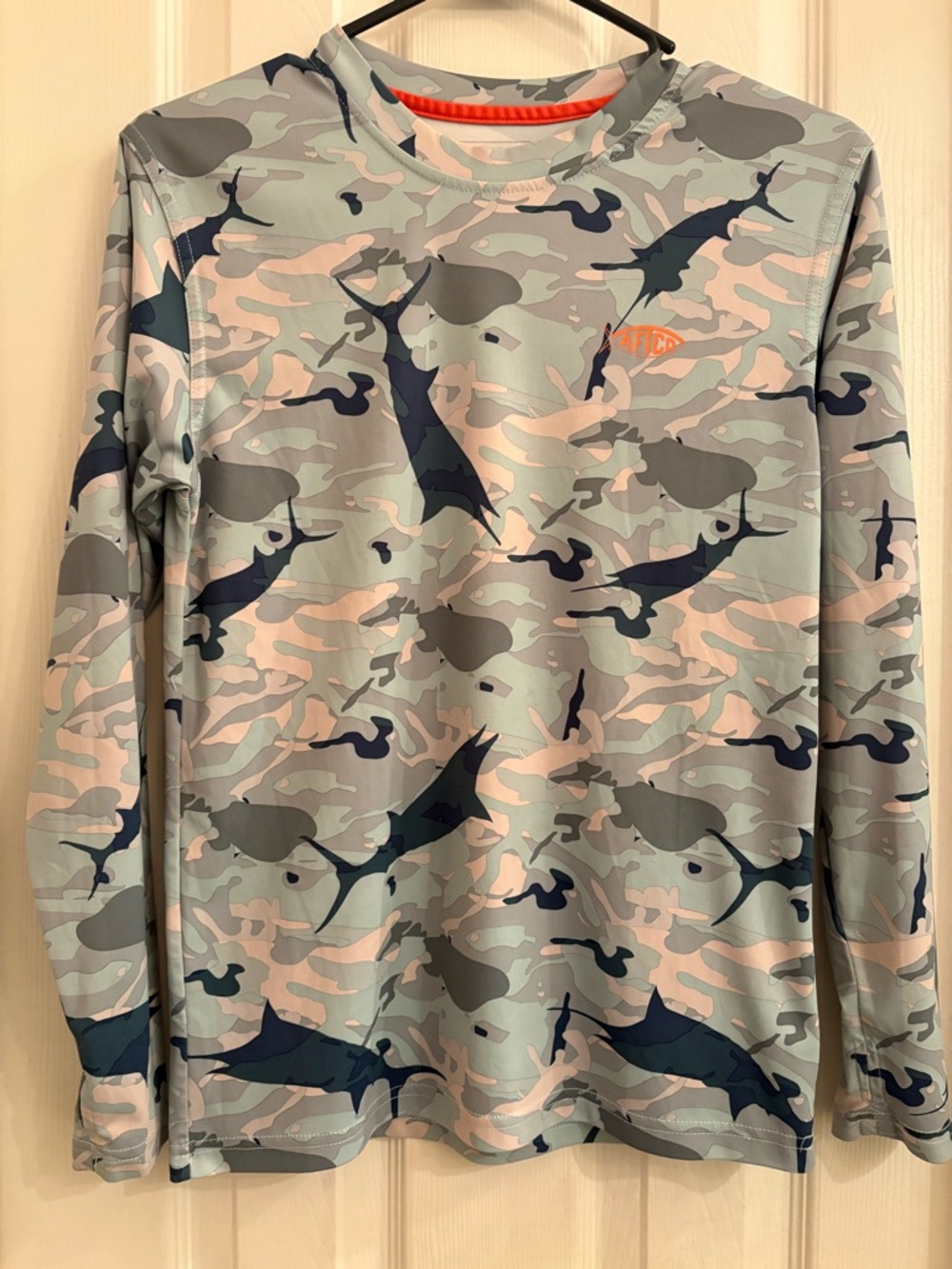 AFTCO Marlin Camouflage Performance Fishing Shirt - Youth L